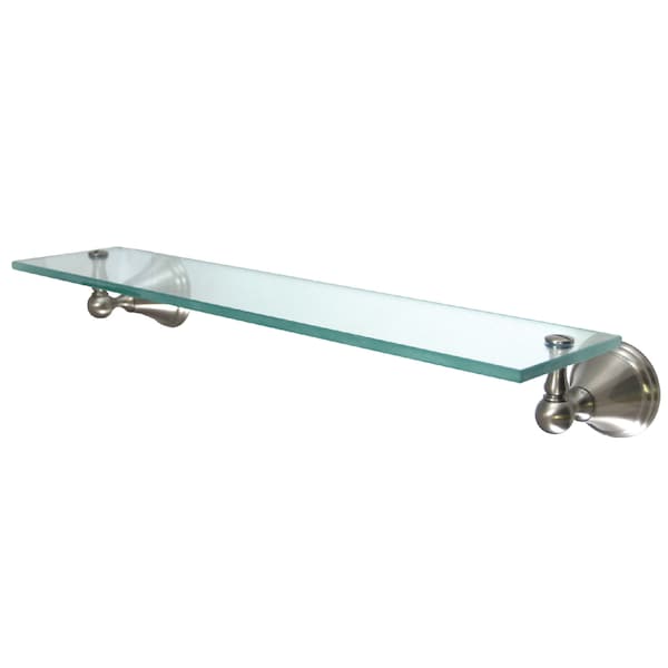 Governor Cosmetic Glass Shelf, Brushed Nickel